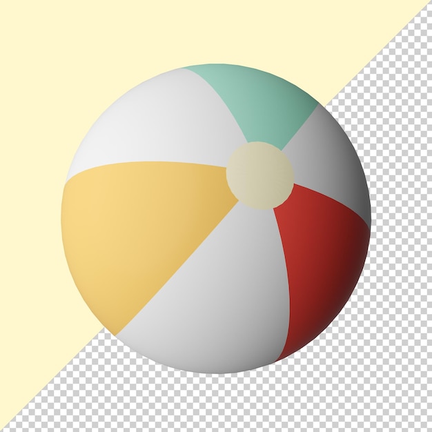 PSD ballon de plage rendu 3d isolé