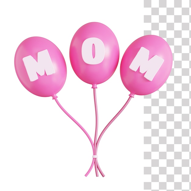 Un Ballon Rose Avec Le Mot Maman Dessus