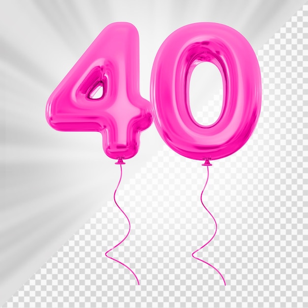 PSD ballon rose numéro 40