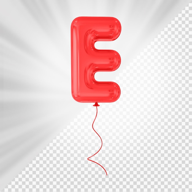 PSD ballon rouge lettre e