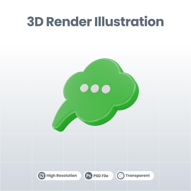 Ballon-Sprechblase Chat 3D-Rendering