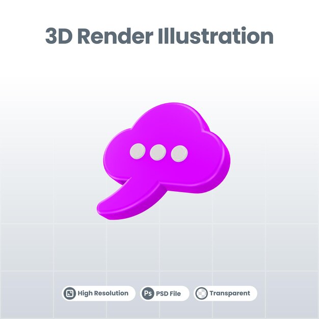 Ballon-Sprechblase Chat 3D-Rendering