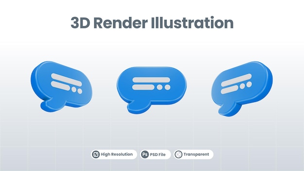 Ballon-Sprechblase Chat 3D-Rendering