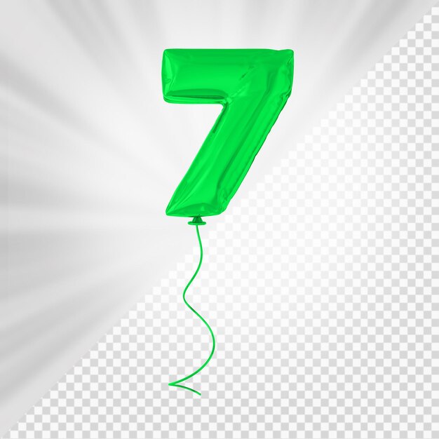 Ballon vert numéro 7