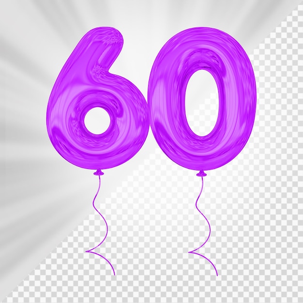 PSD ballon violet numéro 60