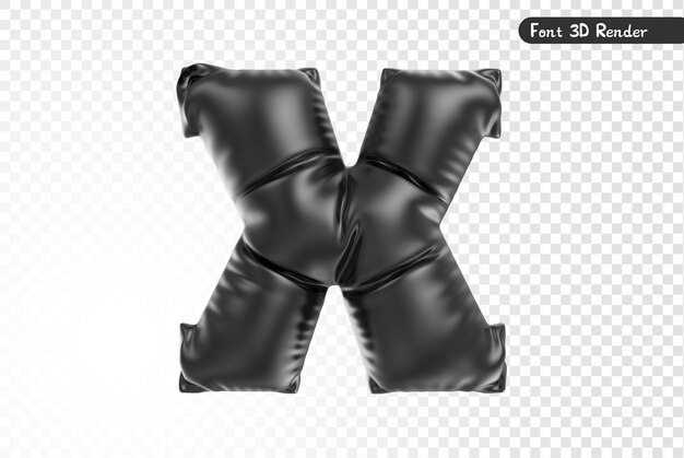 PSD ballonfont x schwarzes 3d-rendering