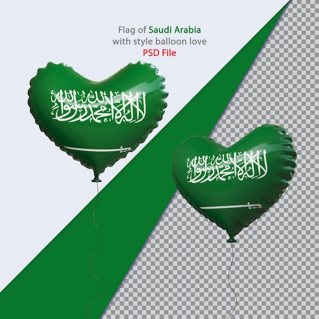 Ballonliebe nationalflagge von saudi-arabien realistisch