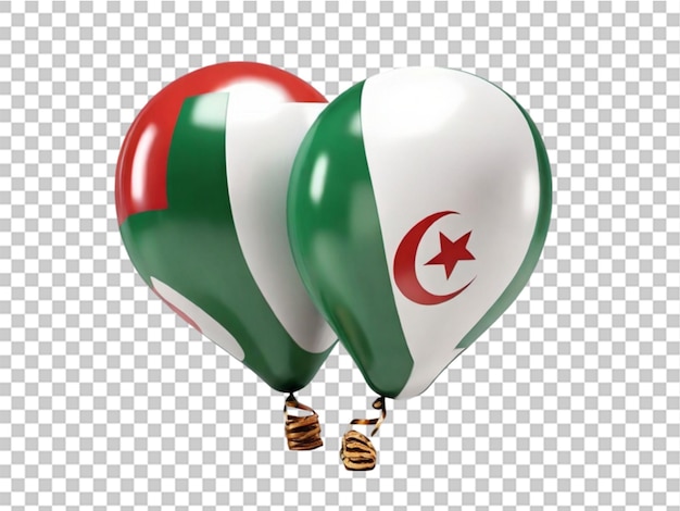 PSD des ballons 3d d'algérie sur fond blanc