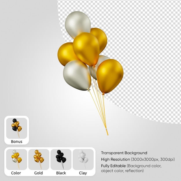 PSD ballons 3d