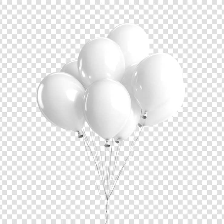 PSD des ballons blancs liés en grappes