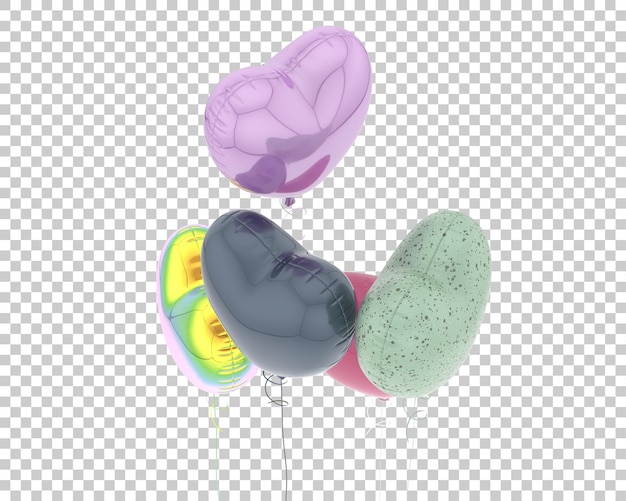 Des ballons de cœur isolés sur l'arrière-plan illustration de rendu 3D