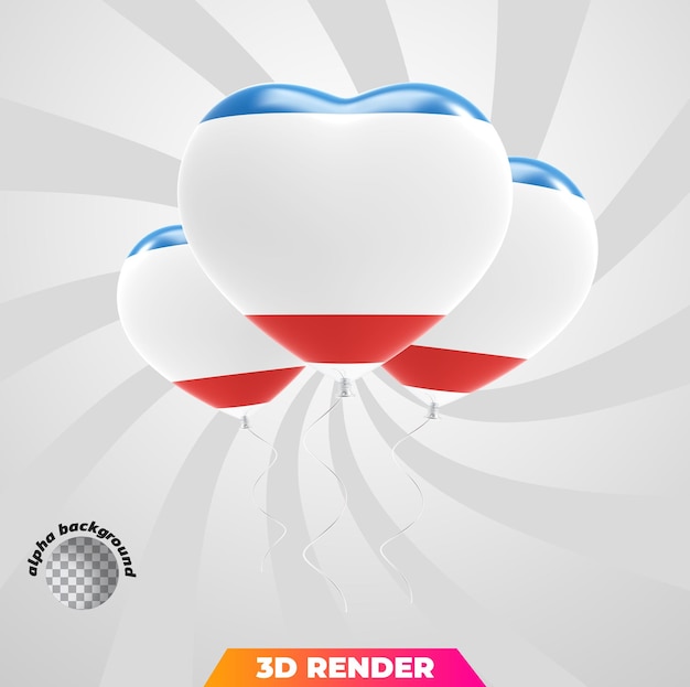 PSD ballons drapeau national rendu 3d