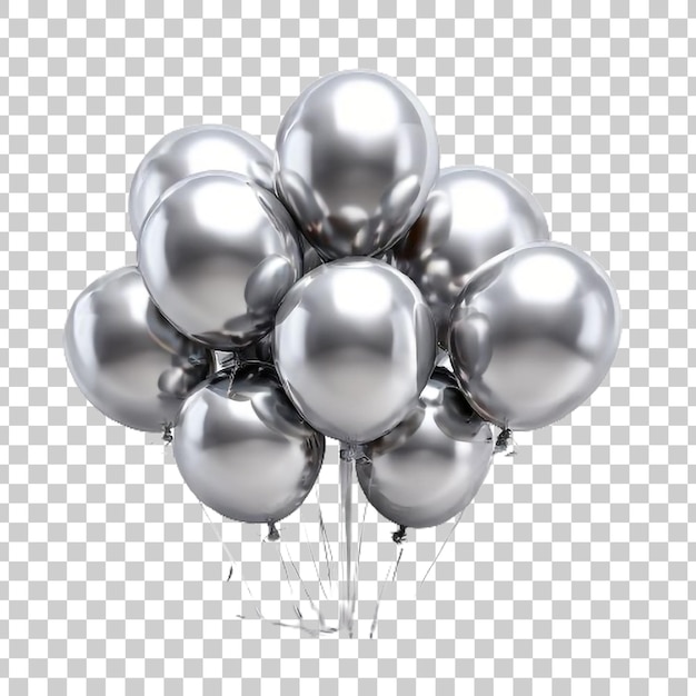 Des ballons de fête 3D sur fond transparent