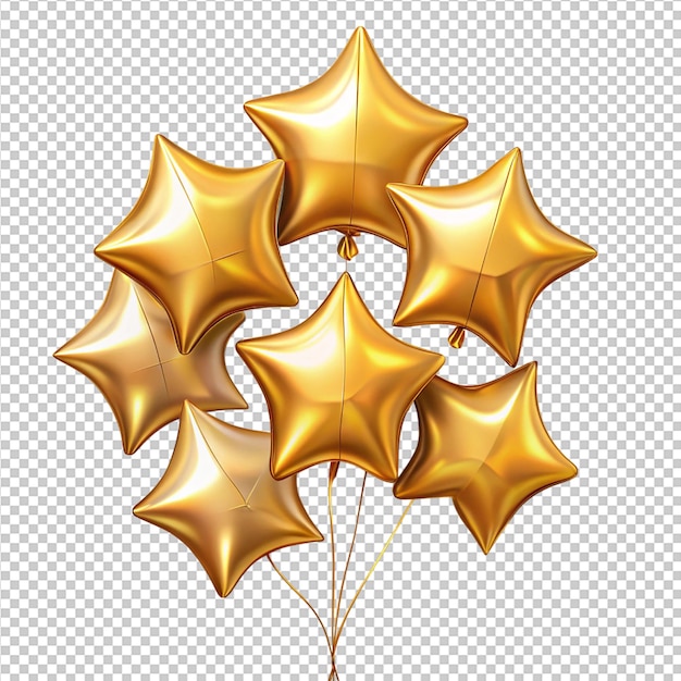 ballons en forme d'étoile dorée