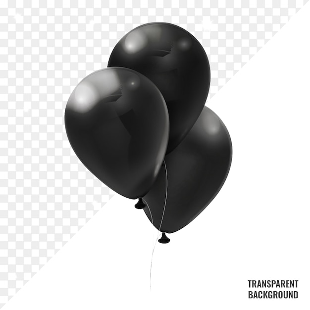 ballons noirs psd transparent