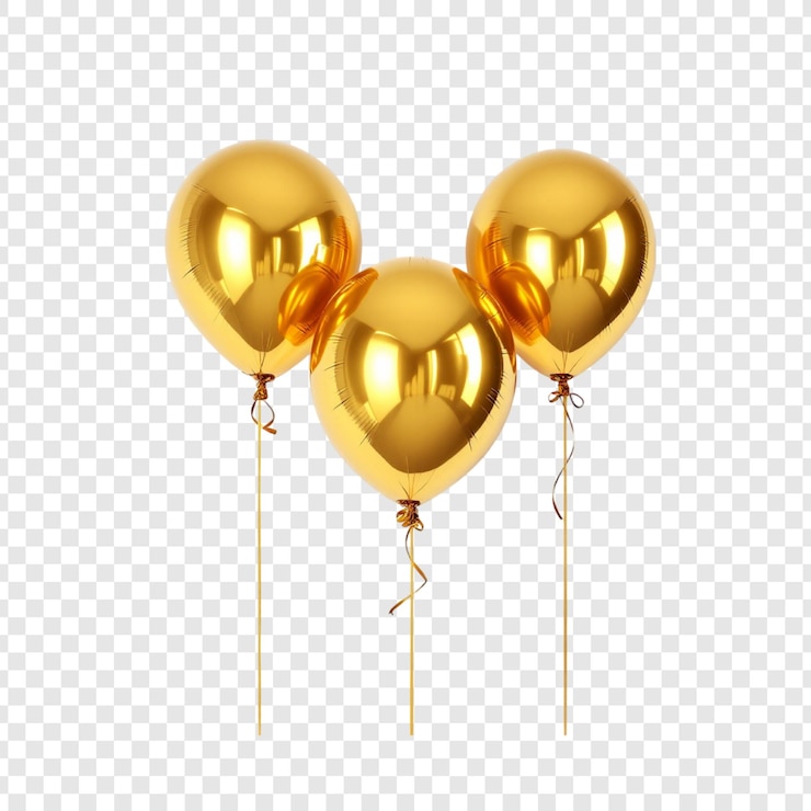 PSD des ballons d'or flottant une fête de célébration brillante