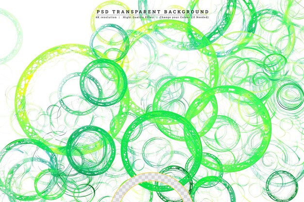 PSD ballons verts sur blanc sur fond transparent