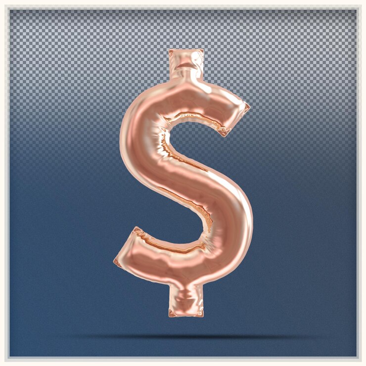 PSD balloon symbol dollar modern render