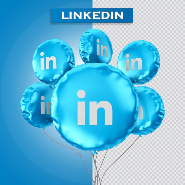 Balloons linkedin renderização 3d