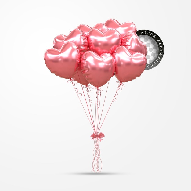 Balões de hélio em cores pastel suaves casamento de Dia dos Namorados e balão de aniversário renderização 3D