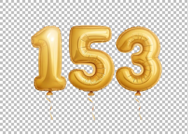 Balões dourados número 153 para celebração