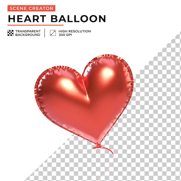 Balões em forma de coração vermelho metálico para criar uma cena