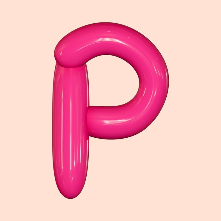 PSD balón de 3d con la letra rosa p
