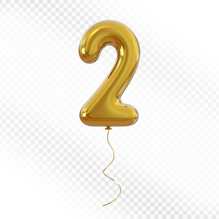 PSD balón dorado número 2 para la celebración del cumpleaños