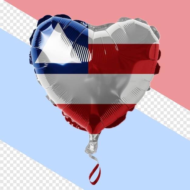 Balón en forma de corazón con la bandera de Bahía, Brasil