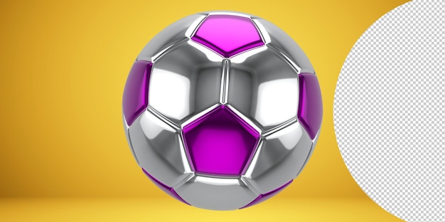 PSD balón de fútbol aislado sobre fondo transparente png representación 3d