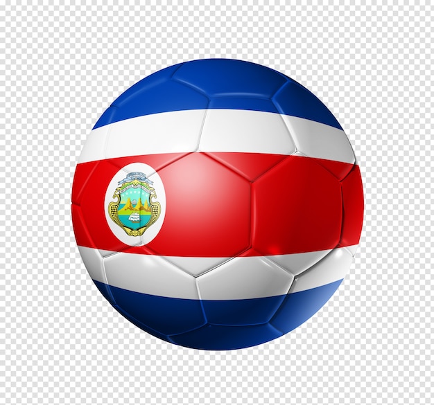 Balón de fútbol con la bandera de costa rica