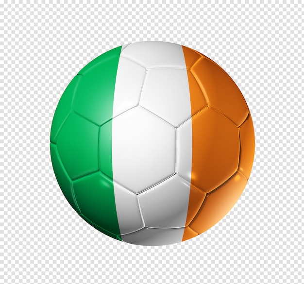 Balón de fútbol con la bandera de Irlanda
