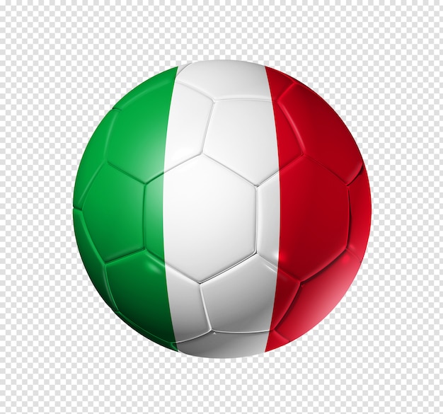 Balón de fútbol con la bandera de italia