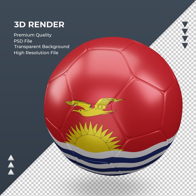 Balón de fútbol bandera de kiribati representación 3d realista vista derecha