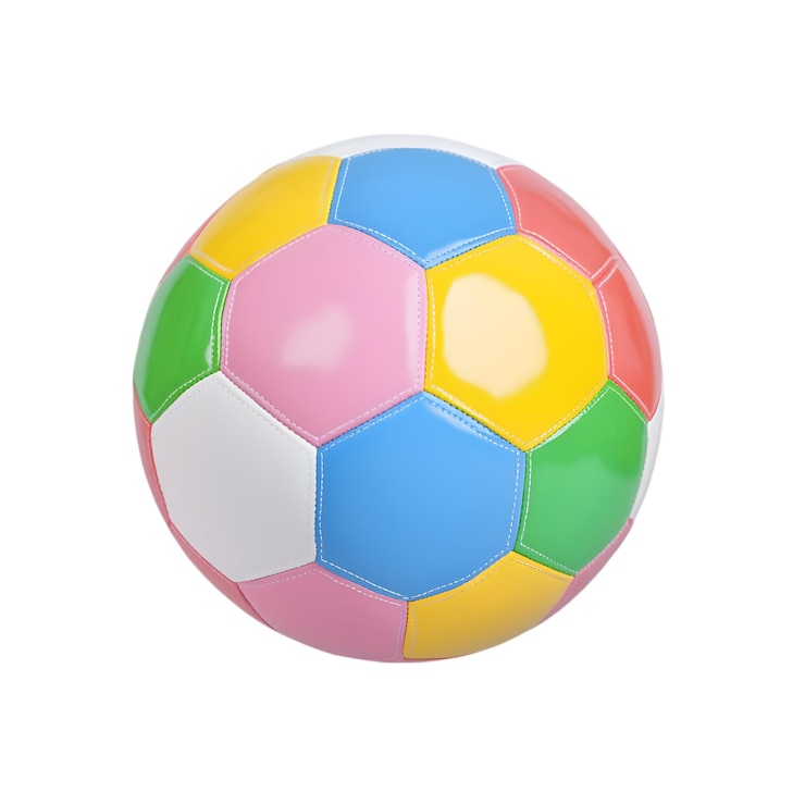 PSD balón de fútbol colorido con paneles multicolores diseño de equipos deportivos y de juego