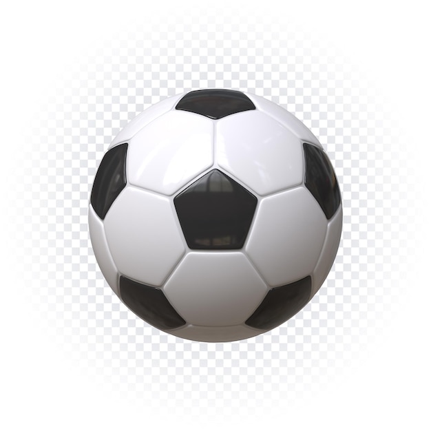 PSD balón de fútbol icono 3d render aislado