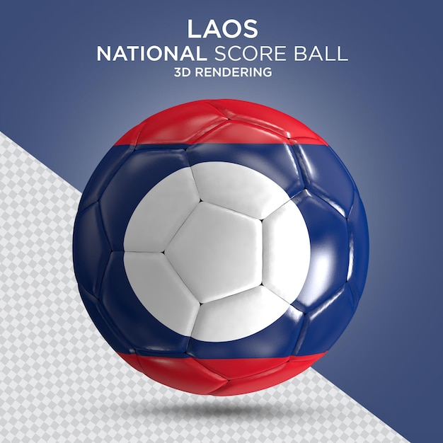 Balón de fútbol laos bandera renderizado 3d realista