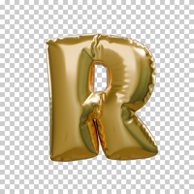 Balón de letra R dorado transparente