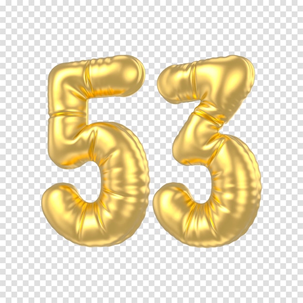 Balón de número de oro de 3d