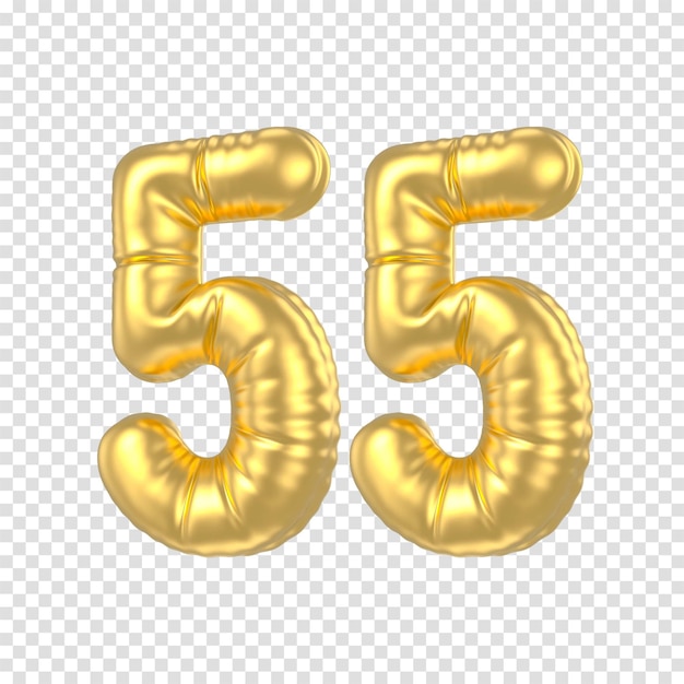 Balón de número de oro de 3d