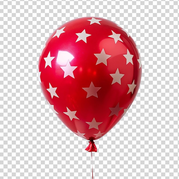 PSD balón rojo con forma de estrella aislado sobre un fondo transparente