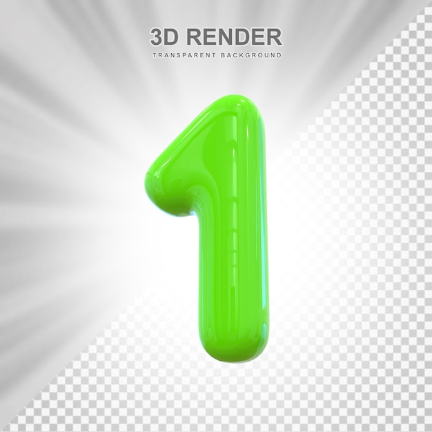 Balón verde 3D número 0