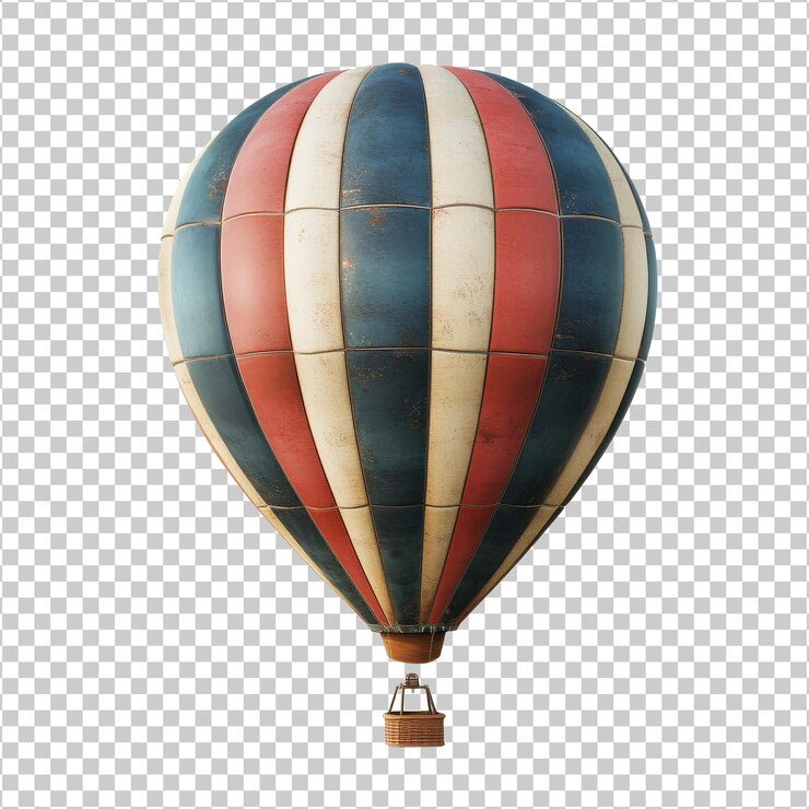 PSD balón vintage en un cielo despejado transparente