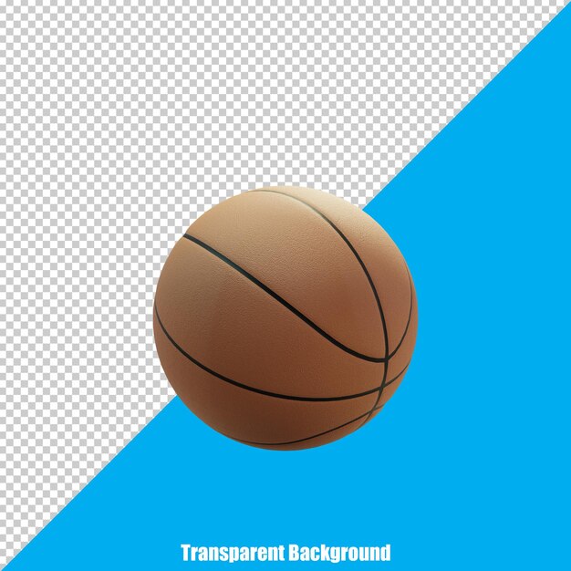 Baloncesto estilizado 3D sobre fondo transparente