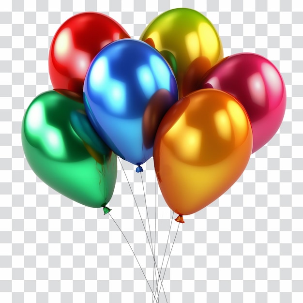 Balones de fiesta decoración de cumpleaños colorido multicolor aislado generativo ai cortado