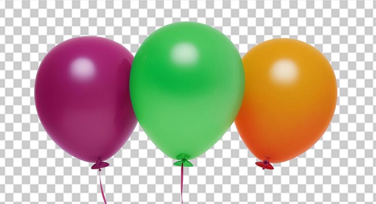 PSD balones en un fondo transparente