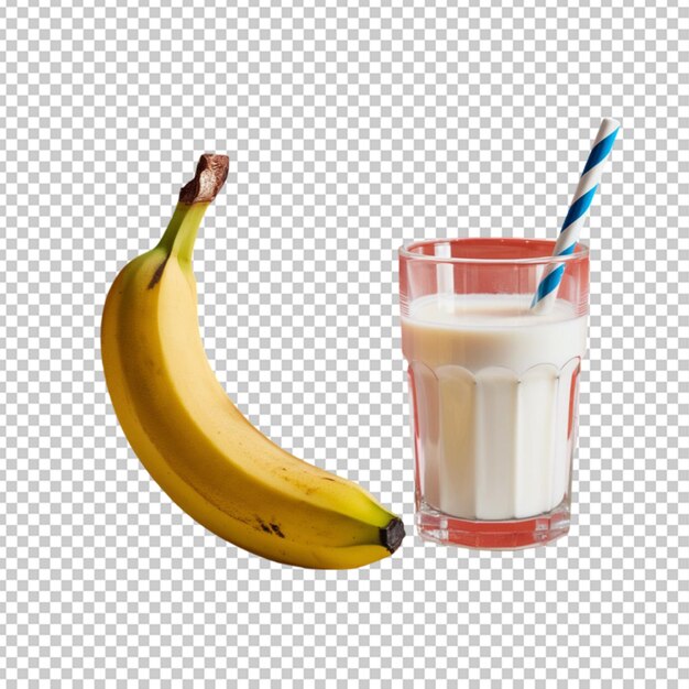 BAN y un vaso de leche en la mesa aislado