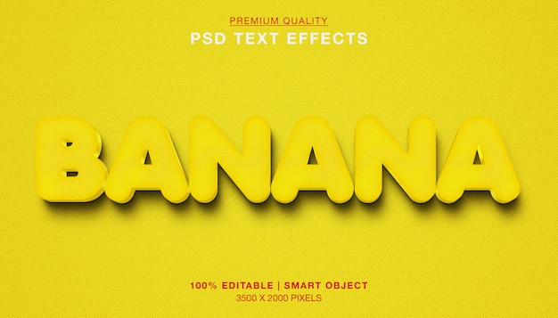 banana 3d text effect