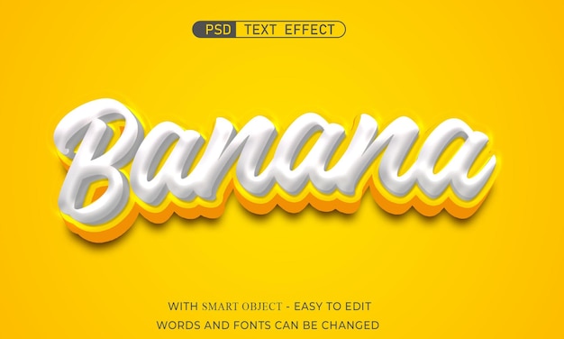 banana editable 3d text style effect