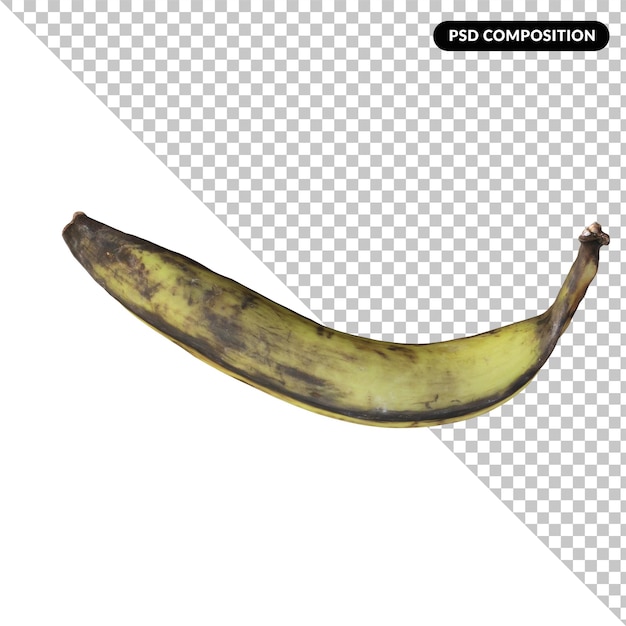 PSD banana fruta isolada renderização em 3d